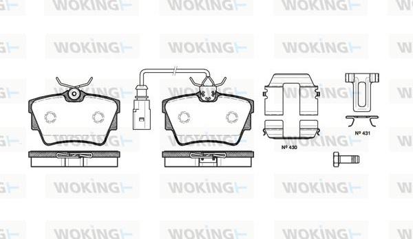 Woking P4913.12 - Bremžu uzliku kompl., Disku bremzes autospares.lv