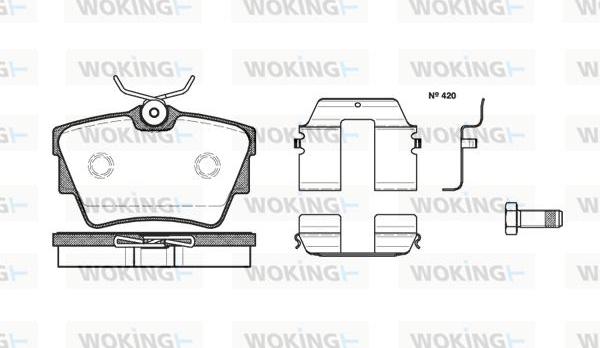 Woking P4913.20 - Bremžu uzliku kompl., Disku bremzes autospares.lv