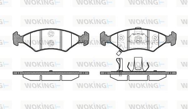 Woking P4023.22 - Тормозные колодки, дисковые, комплект www.autospares.lv