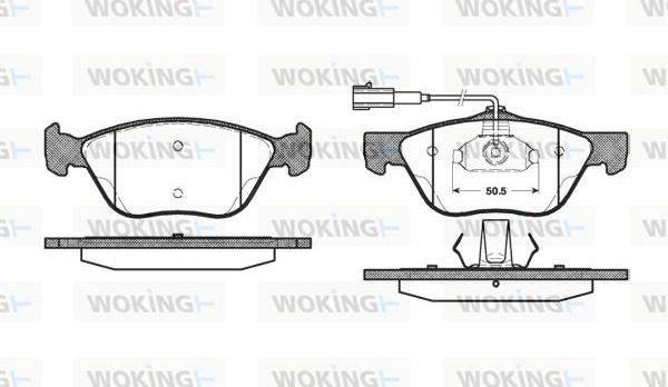 Woking P4893.32 - Тормозные колодки, дисковые, комплект www.autospares.lv