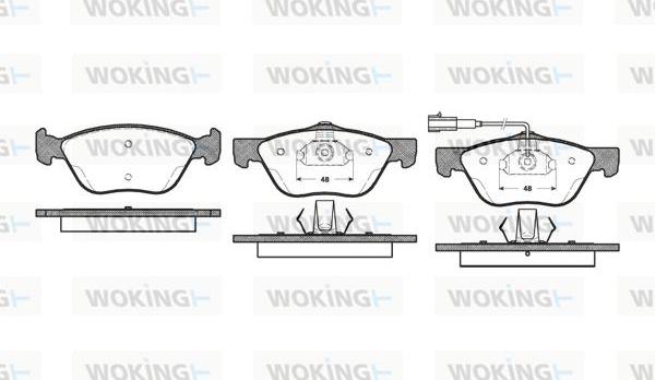 Woking P4893.21 - Bremžu uzliku kompl., Disku bremzes autospares.lv