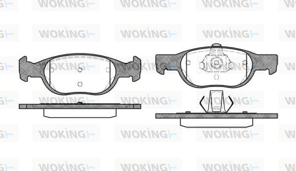 Woking P4883.10 - Тормозные колодки, дисковые, комплект www.autospares.lv