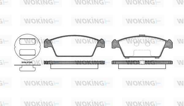 Woking P5593.00 - Bremžu uzliku kompl., Disku bremzes www.autospares.lv