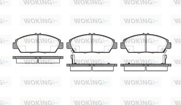 Woking P5063.02 - Тормозные колодки, дисковые, комплект www.autospares.lv