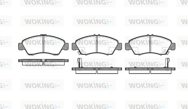 Woking P5193.02 - Тормозные колодки, дисковые, комплект www.autospares.lv