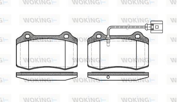 Woking P5343.01 - Тормозные колодки, дисковые, комплект www.autospares.lv