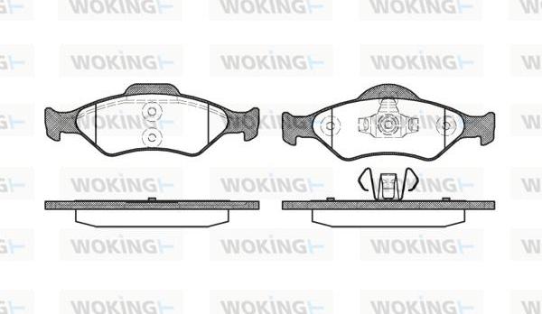 Woking P6653.00 - Тормозные колодки, дисковые, комплект www.autospares.lv