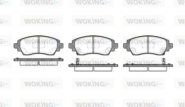 Woking P6163.02 - Тормозные колодки, дисковые, комплект www.autospares.lv