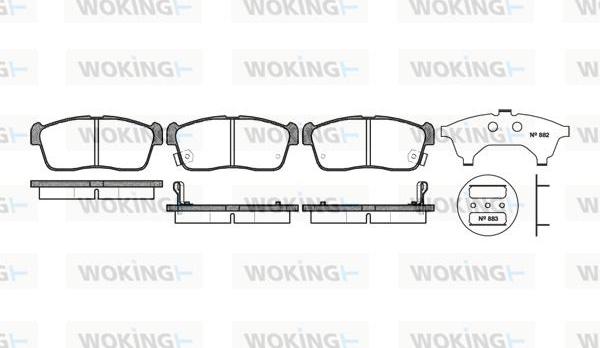 Woking P6243.02 - Bremžu uzliku kompl., Disku bremzes autospares.lv