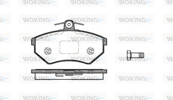 Woking P0343.50 - Тормозные колодки, дисковые, комплект www.autospares.lv