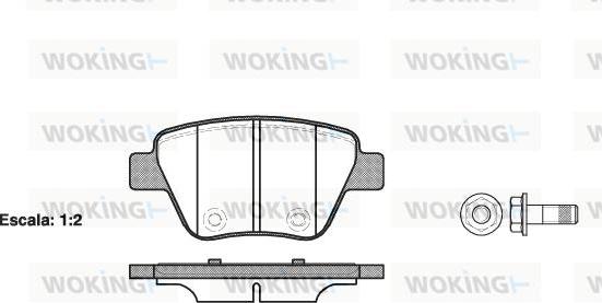 Woking P15203.00 - Тормозные колодки, дисковые, комплект www.autospares.lv