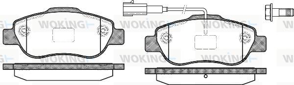 Woking P10003.11 - Тормозные колодки, дисковые, комплект www.autospares.lv