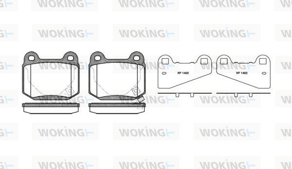 Woking P1143.52 - Bremžu uzliku kompl., Disku bremzes autospares.lv