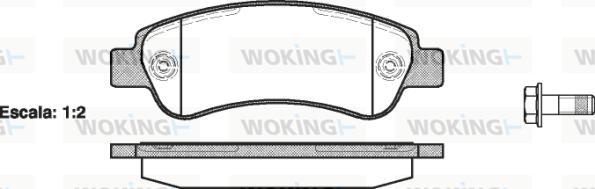 Woking P13383.00 - Тормозные колодки, дисковые, комплект www.autospares.lv