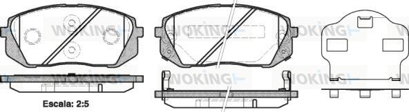 Woking P12023.02 - Тормозные колодки, дисковые, комплект www.autospares.lv