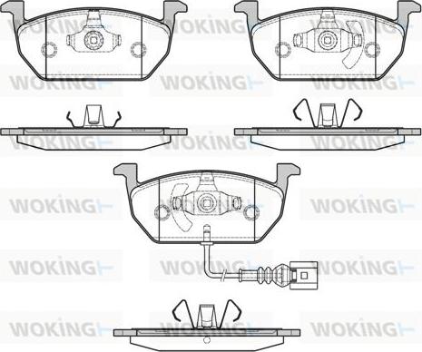 Woking P17013.01 - Тормозные колодки, дисковые, комплект www.autospares.lv