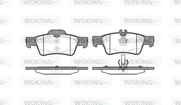 Woking P8913.00 - Тормозные колодки, дисковые, комплект www.autospares.lv