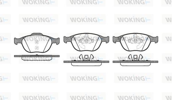 Woking P8843.00 - Тормозные колодки, дисковые, комплект www.autospares.lv