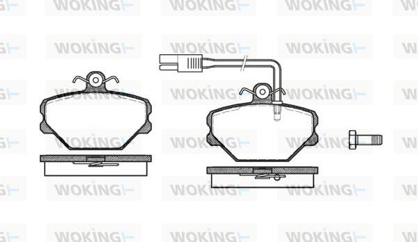 Woking P3643.12 - Тормозные колодки, дисковые, комплект www.autospares.lv