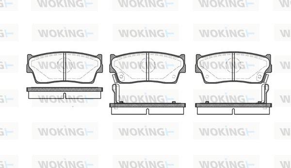 Woking P3893.02 - Тормозные колодки, дисковые, комплект www.autospares.lv