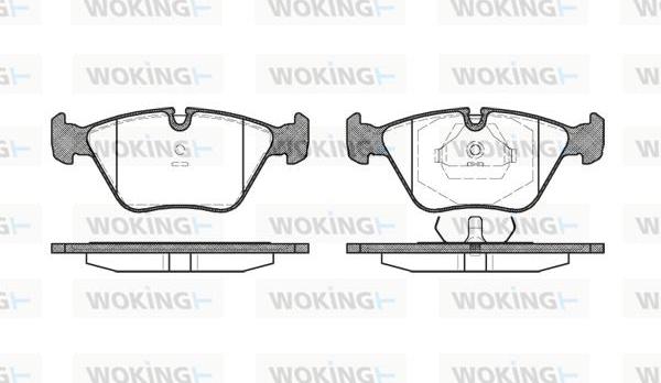 Woking P3703.10 - Тормозные колодки, дисковые, комплект www.autospares.lv