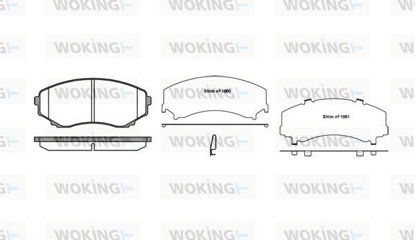 Woking P2973.22 - Тормозные колодки, дисковые, комплект www.autospares.lv