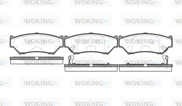 Woking P2893.12 - Тормозные колодки, дисковые, комплект www.autospares.lv