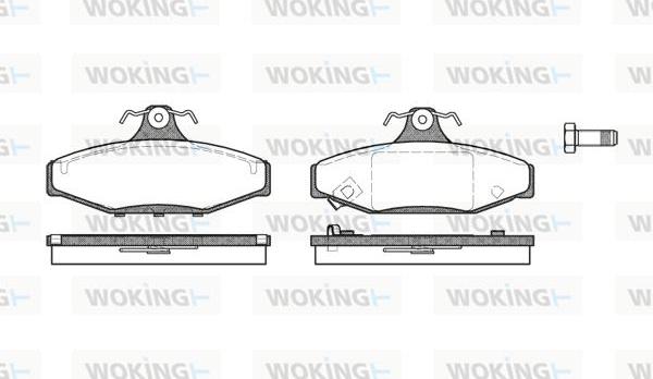 Woking P2353.12 - Тормозные колодки, дисковые, комплект www.autospares.lv