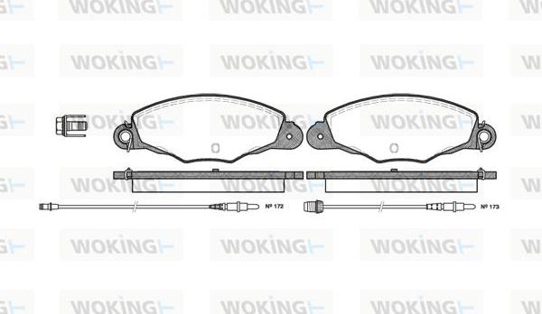 Woking P7593.04 - Тормозные колодки, дисковые, комплект www.autospares.lv