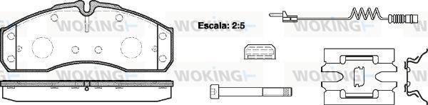 Woking P7513.22 - Тормозные колодки, дисковые, комплект www.autospares.lv