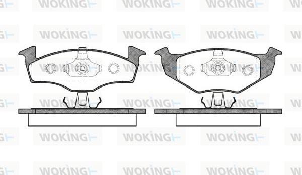 Woking P7093.00 - Тормозные колодки, дисковые, комплект www.autospares.lv