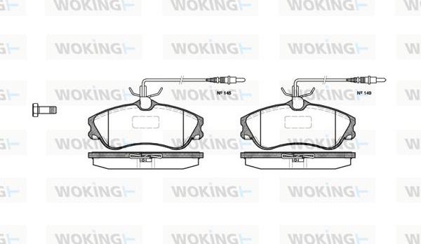 Woking P7343.04 - Bremžu uzliku kompl., Disku bremzes autospares.lv