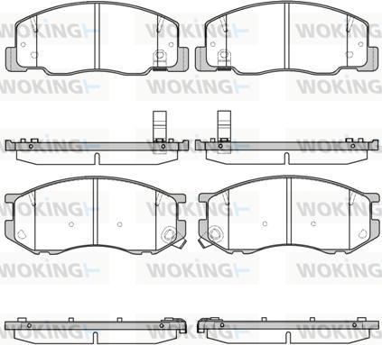 Woking P7363.04 - Тормозные колодки, дисковые, комплект www.autospares.lv