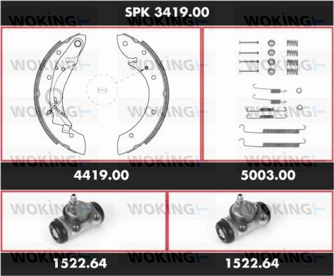 Woking SPK 3419.00 - Bremžu loku komplekts autospares.lv