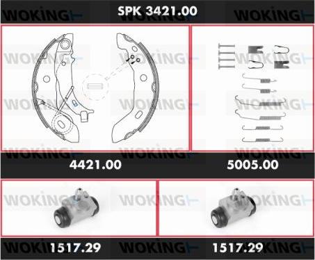 Woking SPK 3421.00 - Bremžu loku komplekts www.autospares.lv