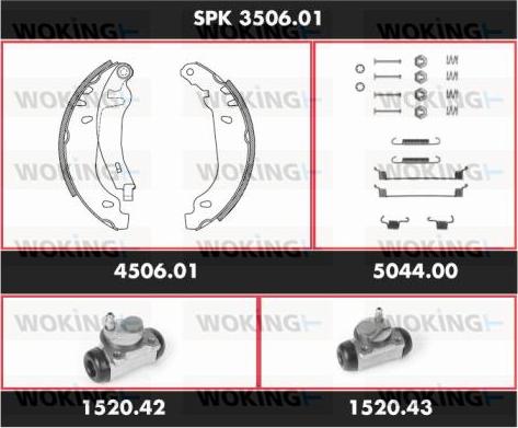 Woking SPK 3506.01 - Bremžu loku komplekts www.autospares.lv