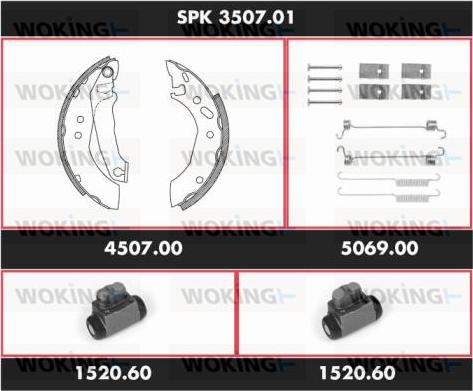 Woking SPK 3507.01 - Bremžu loku komplekts autospares.lv