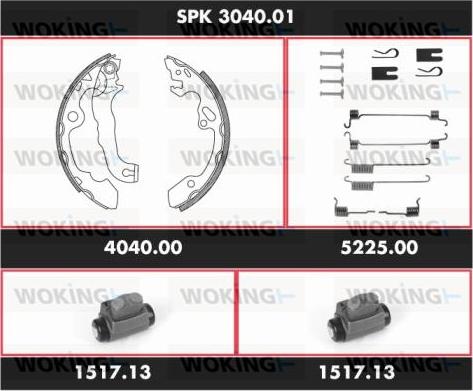 Woking SPK 3040.01 - Bremžu loku komplekts autospares.lv