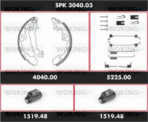 Woking SPK 3040.03 - Bremžu loku komplekts autospares.lv