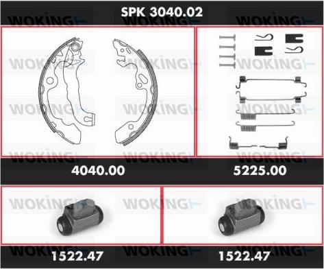 Woking SPK 3040.02 - Bremžu loku komplekts autospares.lv