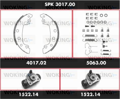 Woking SPK 3017.00 - Bremžu loku komplekts www.autospares.lv