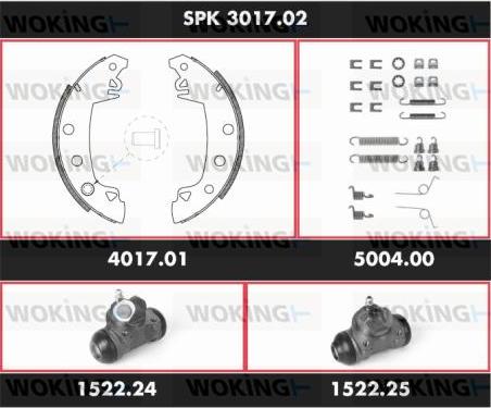 Woking SPK 3017.02 - Brake Shoe Set www.autospares.lv