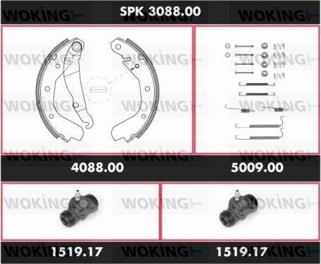 Woking SPK 3088.00 - Bremžu loku komplekts www.autospares.lv