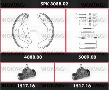 Woking SPK 3088.02 - Bremžu loku komplekts www.autospares.lv