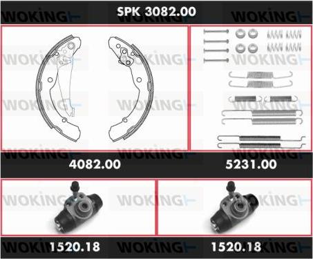 Woking SPK 3082.00 - Bremžu loku komplekts autospares.lv