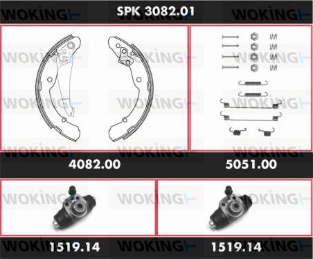 Woking SPK 3082.01 - Bremžu loku komplekts autospares.lv