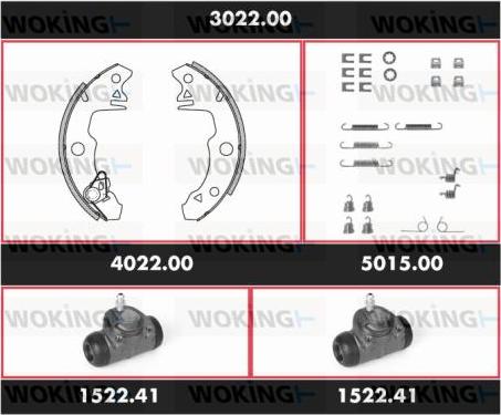 Woking SPK 3022.00 - Bremžu loku komplekts www.autospares.lv