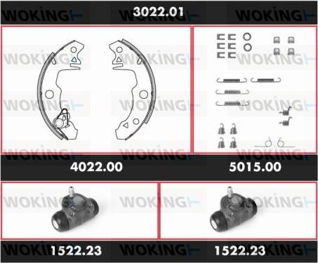 Woking SPK 3022.01 - Bremžu loku komplekts www.autospares.lv