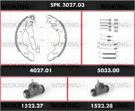 Woking SPK 3027.03 - Bremžu loku komplekts autospares.lv