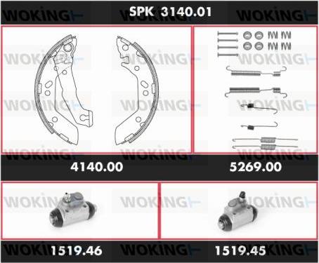 Woking SPK 3140.01 - Bremžu loku komplekts www.autospares.lv